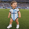 Custom Argentina World Football Baby Jersey Bodysuit - Personalized Baby Shower, Gender Reveal Gifts For New Moms, New Dads, Football Lovers - Future Team Captain