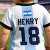Custom Argentina World Football Baby Jersey Bodysuit - Personalized Baby Shower, Gender Reveal Gifts For New Moms, New Dads, Football Lovers - Future Team Captain