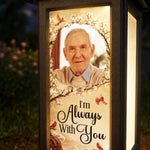 Custom Photo Solar Garden Light - Personalized Memorial Sympathy Gifts For Dad, Grandpa, Grandparent - Gone From Sight Not From Heart