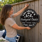Custom Wood Sign - Personalized Summer Vacation And Travel Gifts For Women, Men, Family - Welcome To Our Backyard Paradise