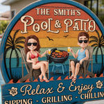 Custom Name Pool and Patio Gifts for Couples - Personalized Wood Sign