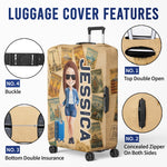 Custom Luggage Cover - Personalized Summer Vacation And Travel Gifts For Women, Besties, Sisters - Exploring The World Together