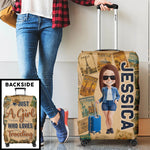 Custom Luggage Cover - Personalized Summer Vacation And Travel Gifts For Women, Besties, Sisters - Exploring The World Together
