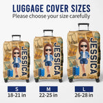 Custom Luggage Cover - Personalized Summer Vacation And Travel Gifts For Women, Besties, Sisters - Exploring The World Together