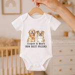 Custom Photo Baby Onesie -  Personalized Baby Shower, Gender Reveal Gifts For New Moms, New Dads, New Parents, Dog Cat Lovers - Newest Member Of The Pack