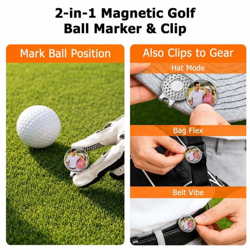 Custom Photo Golf Ball Marker - Personalized Birthday Gifts For Golf Lovers, Sports Fans, Sports Lovers - Where Patience Meets Precision