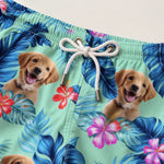 Custom Photo Paws Out, Sun's Out - Dog & Cat Personalized Custom Tropical Hawaiian Aloha Men Beach Shorts - Summer Vacation Gift For Dog Lovers