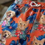 Custom Photo Paws Out, Sun's Out - Dog & Cat Personalized Custom Tropical Hawaiian Aloha Men Beach Shorts - Summer Vacation Gift For Dog Lovers