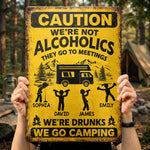 Custom Home Decor Metal Sign - Personalized Birthday Camping Gifts For Campers - Warning Camping Addiction