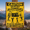 Custom Home Decor Metal Sign - Personalized Birthday Camping Gifts For Campers - Warning Camping Addiction