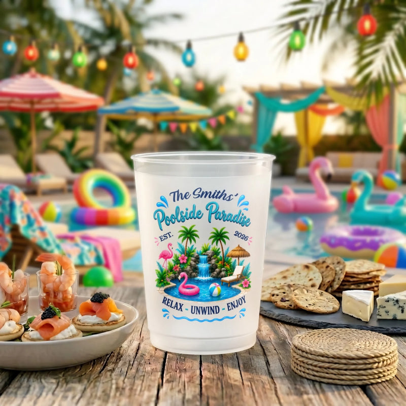 Custom Party Cups - Personalized Summer Vacation And Travel, Poolside Gifts For Best Friends, Family - Collect Moments Not Things
