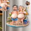Custom Photo Squishy Acrylic Fridge Magnet – Personalized Summer Vacation And Travel Gifts For Husband And Wife, Him And Her - Living Our Best Beach Life