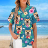 Custom Photo Unisex Tropical Hawaiian Aloha Shirt - Personalized Summer Vacation And Travel Gifts For Dog Cat Lovers, Dog Dad And Mom, Cat Owners - Sun Sand And Paws