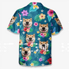 Custom Photo Unisex Tropical Hawaiian Aloha Shirt - Personalized Summer Vacation And Travel Gifts For Dog Cat Lovers, Dog Dad And Mom, Cat Owners - Sun Sand And Paws