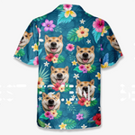 Custom Photo Unisex Tropical Hawaiian Aloha Shirt - Personalized Summer Vacation And Travel Gifts For Dog Cat Lovers, Dog Dad And Mom, Cat Owners - Sun Sand And Paws