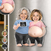 Custom Photo Squishy Acrylic Fridge Magnet - Personalized Baby Shower, Gender Reveal Gifts For New Moms, New Parents - Sweet Ultrasound, Squishy Tummy