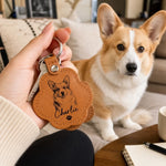 Custom Photo Leather Pet Hair Keychain - Personalized Pet Memorial Sympathy Gifts For Dog Lovers, Cat Lovers - Always In My Heart