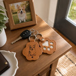 Custom Photo Leather Pet Hair Keychain - Personalized Pet Memorial Sympathy Gifts For Dog Lovers, Cat Lovers - Always In My Heart