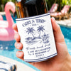 Custom Leather Can Cooler - Personalized Summer Vacation And Travel Gifts For Best Friends, Family - Making Memories Under The Palm Trees