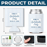 Custom Leather Can Cooler - Personalized Summer Vacation And Travel Gifts For Women, Besties, Sisters, BFF - Poolside Chilling, Miami Edition
