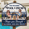 Custom Wood Sign - Personalized Summer Vacation And Travel Gifts For Husband And Wife, Dog Dad And Mom - Sipping Beers With My Furry Bestie