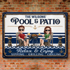 Custom Home Decor Metal Sign - Personalized  Summer Vacation And Travel Gifts For Husband And Wife, Him And Her - Welcome To Our Little Naval Oasis