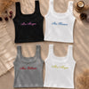 Custom Women's Embroidered Lace Tank Top – Personalized Bridesmaid Proposal Wedding Gifts For Bridesmaid, Bridal Party - She Said Yes, We Said Party