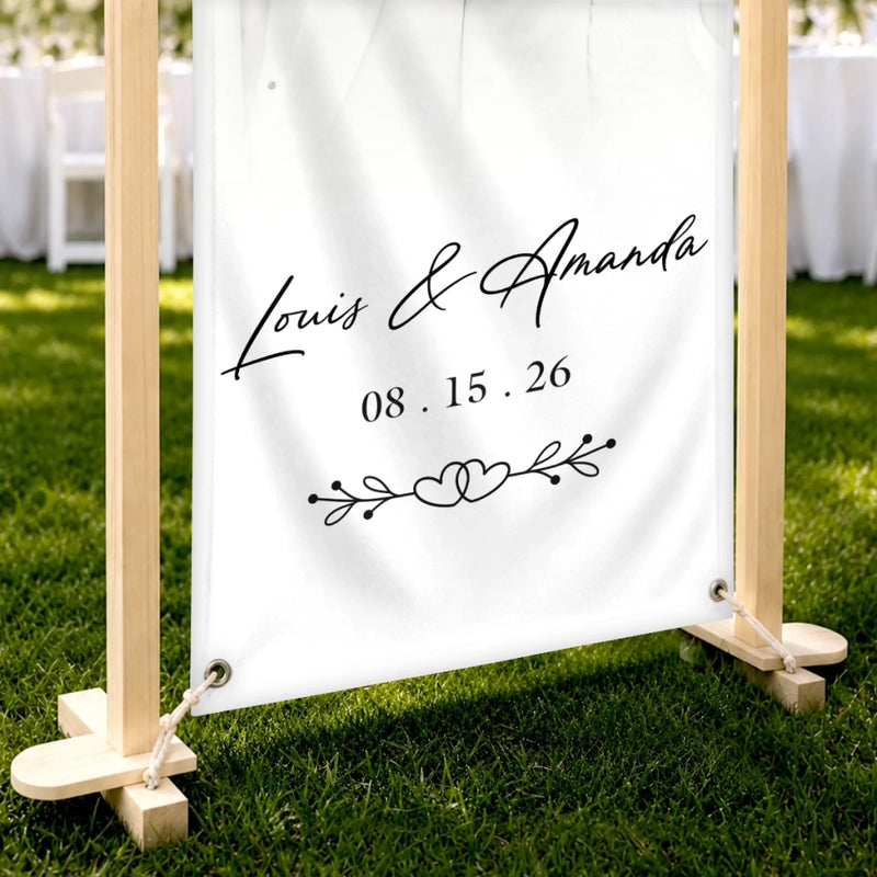 Custom Photo Welcome Banner - Personalized Anniversary Wedding Gifts For Husband And Wife, Him And Her - Blessed To Share This Day With You