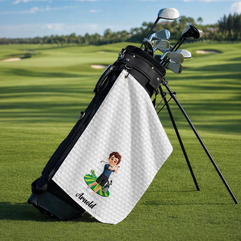 Custom Golf Towel - Personalized Birthday Gifts For Golf Lovers, Sports Fans, Sports Lovers - Just Tap It In