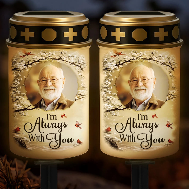 Custom Photo Solar Stake Lights - Personalized Memorial Sympathy Gifts For Loss Of Mom, Dad - Your Memory Shines On
