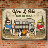 Custom Home Decor Metal Sign - Personalized Anniversary Wedding Camping Gifts For Campers, Husband And Wife, Him And Her, Dog Lovers - Woods Wanderers Together Forever