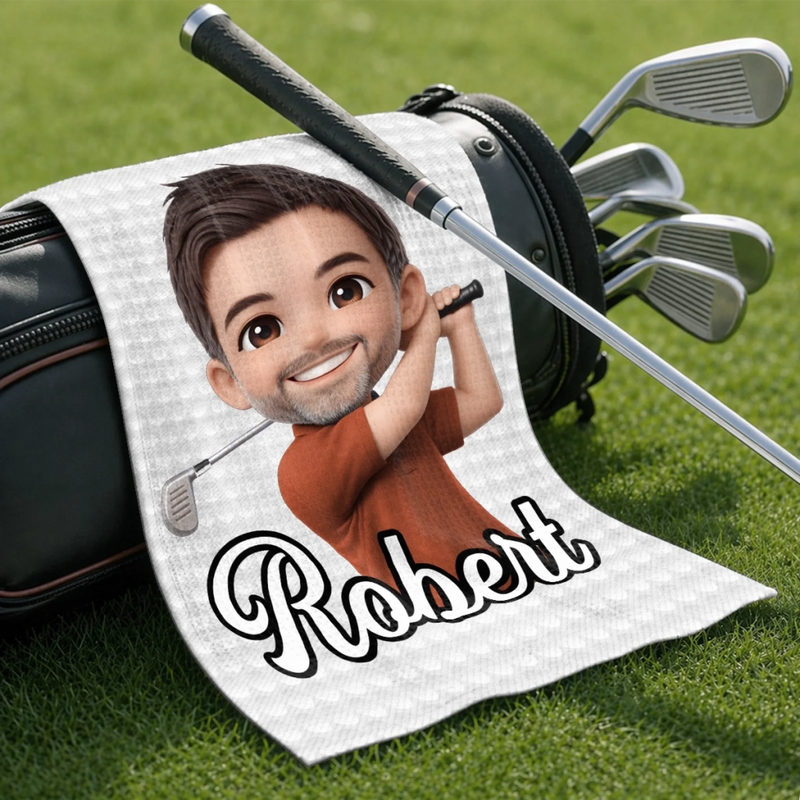 Custom Photo Golf Towel - Personalized Birthday Gifts For Golf Lovers, Sports Fans, Sports Lovers - Life Needs Golf