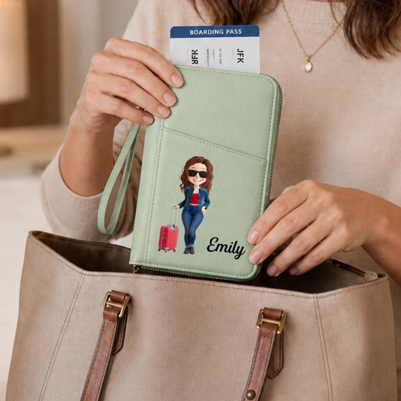 Custom Passport Holder Wallet - Personalized Summer Vacation And Travel Gifts For Women, Men - Adventure Starts Now