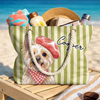 Custom Summer Beach Bag - Personalized Birthday Gifts For Dog Cat Lovers, Dog Dad And Mom, Cat Owners - Sunny Paws Happy Days