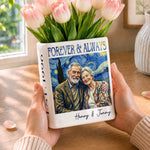 Custom Book Vase - Personalized Anniversary Wedding Gifts For Husband And Wife, Him And Her - Together Under Starry Skies