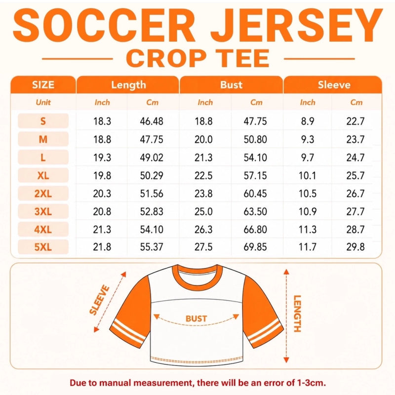 Custom Women's World Football Jersey Crop Tee - Personalized Birthday Gifts For Football Lovers, Sports Fans, Sports Lovers - Game On, World