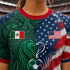 Custom Women's World Football Jersey Crop Tee - Personalized Birthday Gifts For Football Lovers, Sports Fans, Sports Lovers - Love Wins On This Pitch