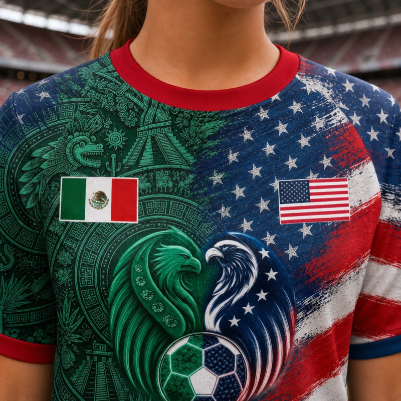 Custom Women's World Football Jersey Crop Tee - Personalized Birthday Gifts For Football Lovers, Sports Fans, Sports Lovers - Love Wins On This Pitch