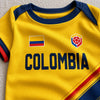 Custom Colombia World Football Baby Jersey Bodysuit - Personalized Baby Shower, Gender Reveal Gifts For New Moms, New Dads, Football Lovers - Born To Cheer For Team Colombia