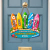 Custom Poolside Wood Sign - Personalized Summer Vacation And Travel Gifts For Grandma, Grandpa - Making Splash Memories