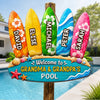 Custom Poolside Wood Sign - Personalized Summer Vacation And Travel Gifts For Grandma, Grandpa - Making Splash Memories