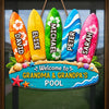 Custom Poolside Wood Sign - Personalized Summer Vacation And Travel Gifts For Grandma, Grandpa - Making Splash Memories
