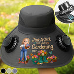 Custom Hat With Fans Solar Power - Personalized Birthday Garden Gifts For Gardeners - Cool Shade, Happy Planting