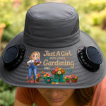 Custom Hat With Fans Solar Power - Personalized Birthday Garden Gifts For Gardeners - Cool Shade, Happy Planting