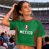 Custom Women's Mexico World Football Jersey Crop Tee - Personalized Birthday Gifts For Football Lovers, Sports Fans, Sports Lovers - Sassy, Sporty And Fully Loaded