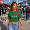 Custom Women's Mexico World Football Jersey Crop Tee - Personalized Birthday Gifts For Football Lovers, Sports Fans, Sports Lovers - Sassy, Sporty And Fully Loaded