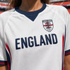 Custom Women's England World Football Jersey Crop Tee - Personalized Birthday Gifts For Football Lovers, Sports Fans, Sports Lovers - Slaying The Bleachers Tonight