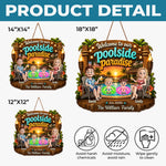 Custom Poolside Wood Sign - Personalized Summer Vacation And Travel Gifts For Mom, Dad, Kids - Making Waves Daily