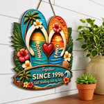 Custom Poolside Wood Sign - Personalized Summer Vacation And Travel Gifts For Husband And Wife, Him And Her - Still Walking Side By Side