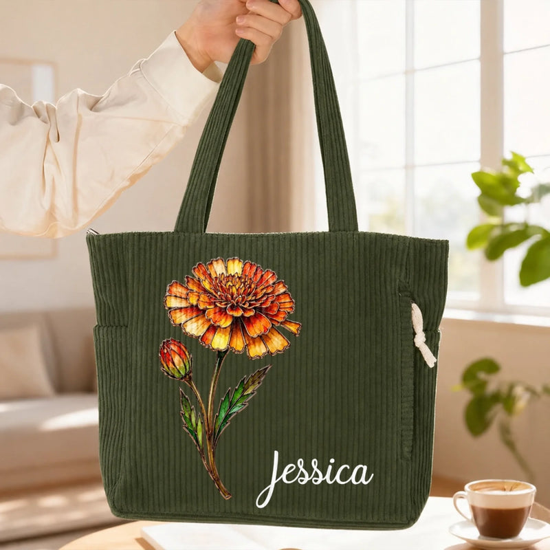 Custom Corduroy Tote Bag - Personalized Summer Vacation And Travel Gifts For Women, Besties, Sisters, BFF, Family, Yourself - Summer Looks Good On Me